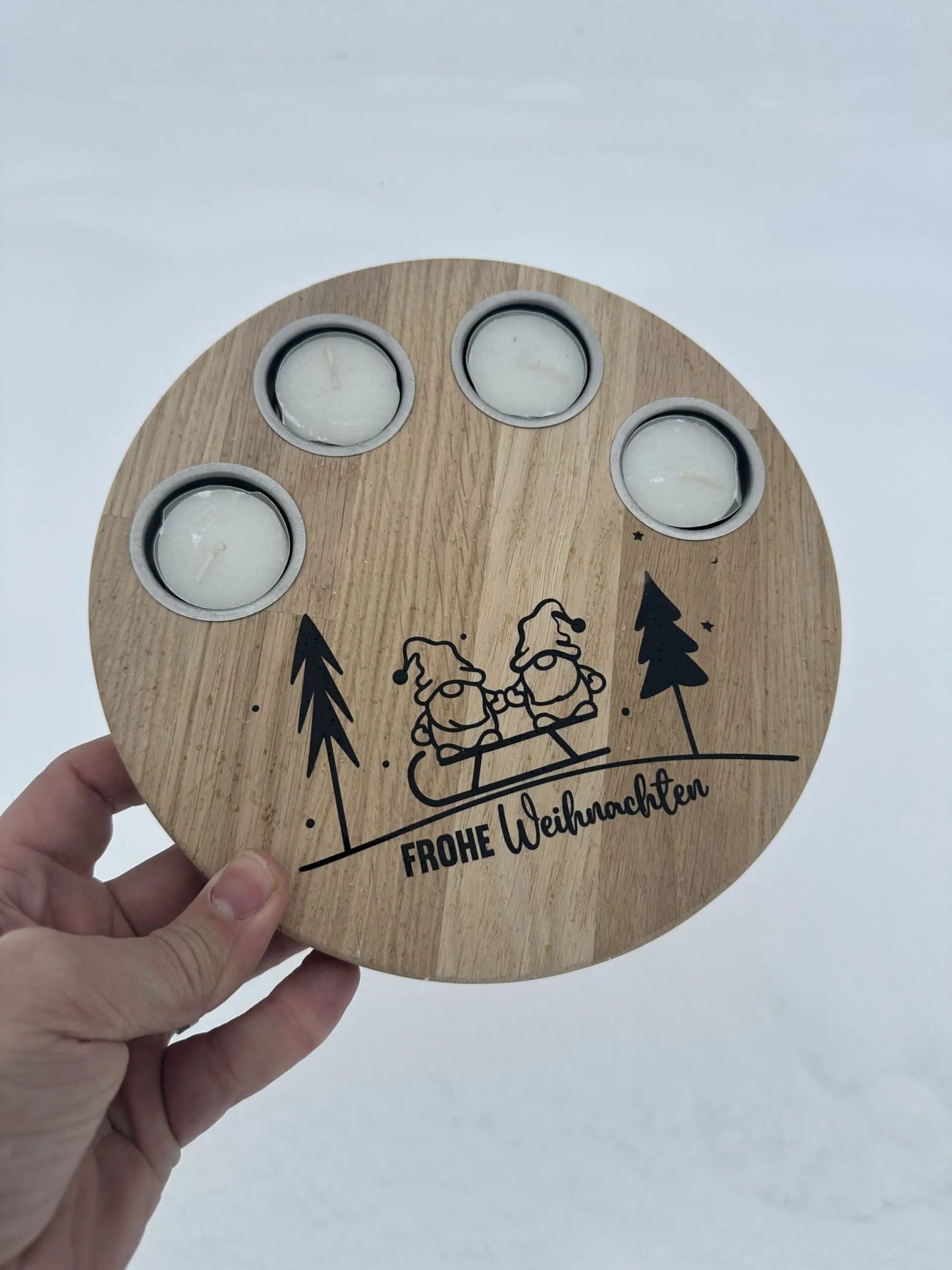 Adventsbrett Durchmesser 20 cm für Teelichter- - de Nicolo Design