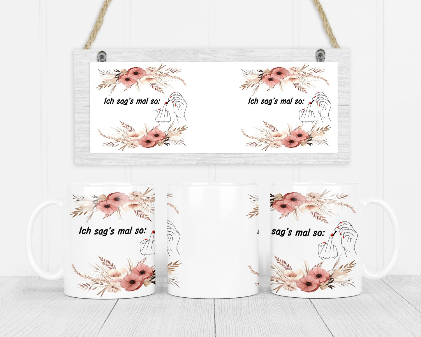 Blümchentasse - Sag es mit dem Mittelfinger- - de Nicolo Design