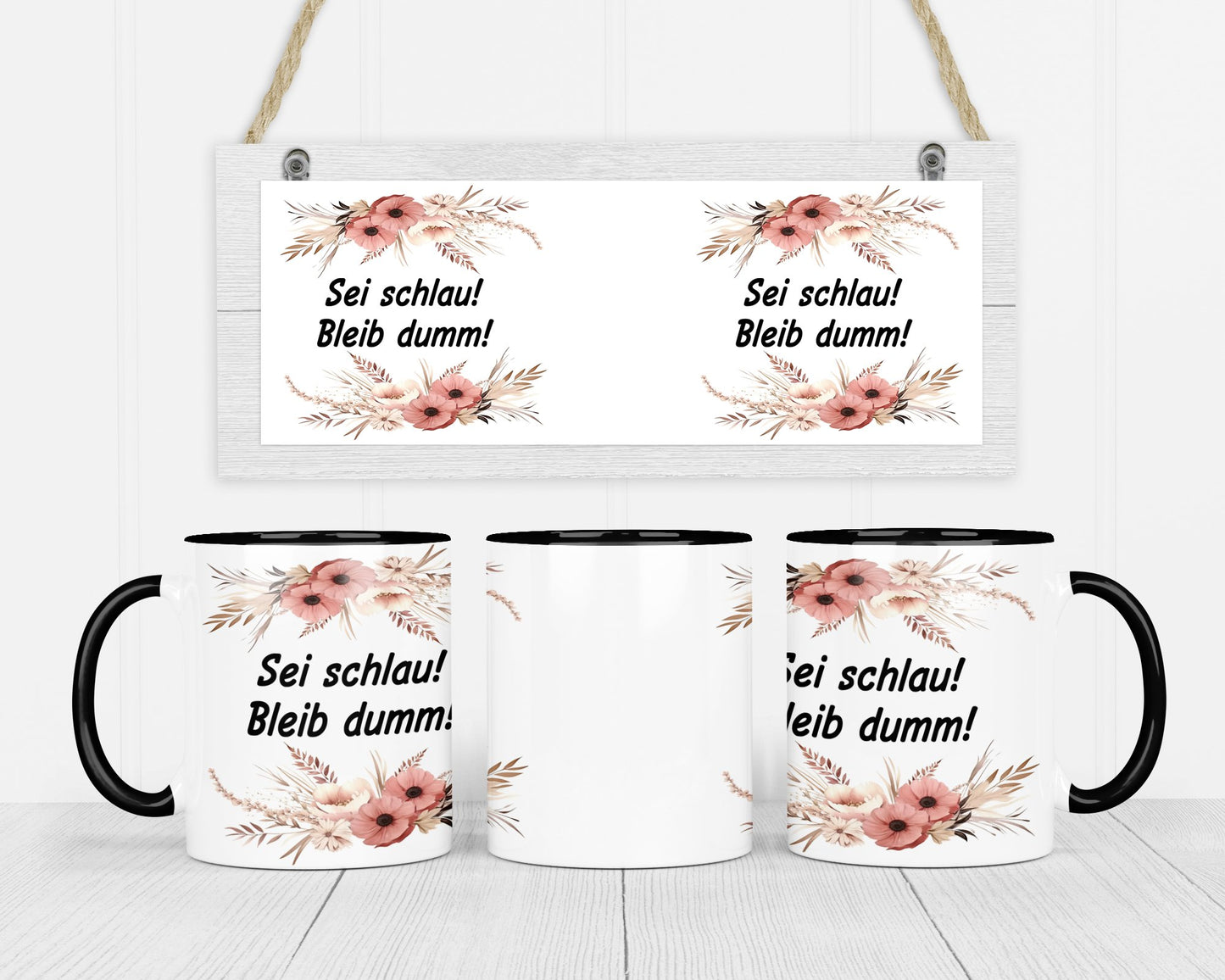 Blümchentasse - Sei schlau, bleib dumm!- - de Nicolo Design