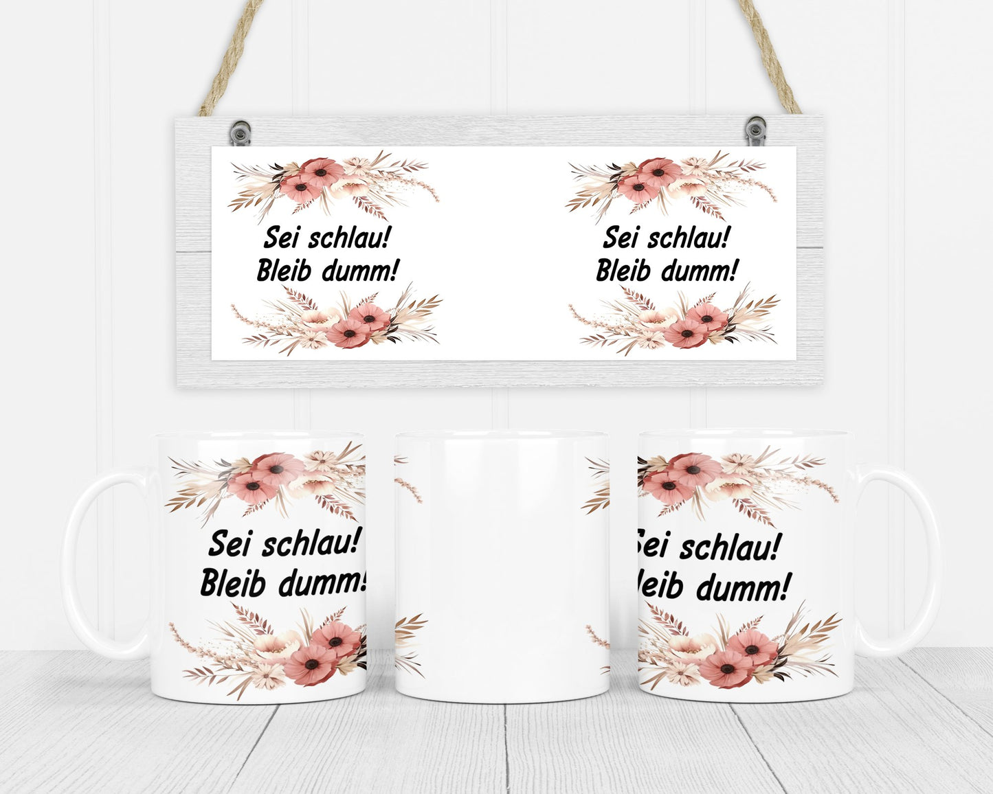 Blümchentasse - Sei schlau, bleib dumm!- - de Nicolo Design