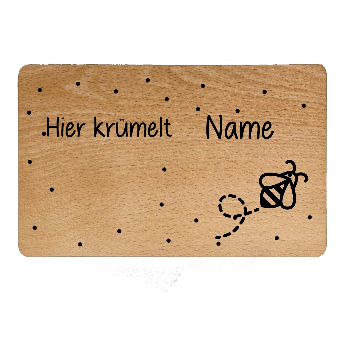 Personalisiertes Kinder-Frühstücksbrettchen aus Buchenholz mit Tiermotiven- - de Nicolo Design