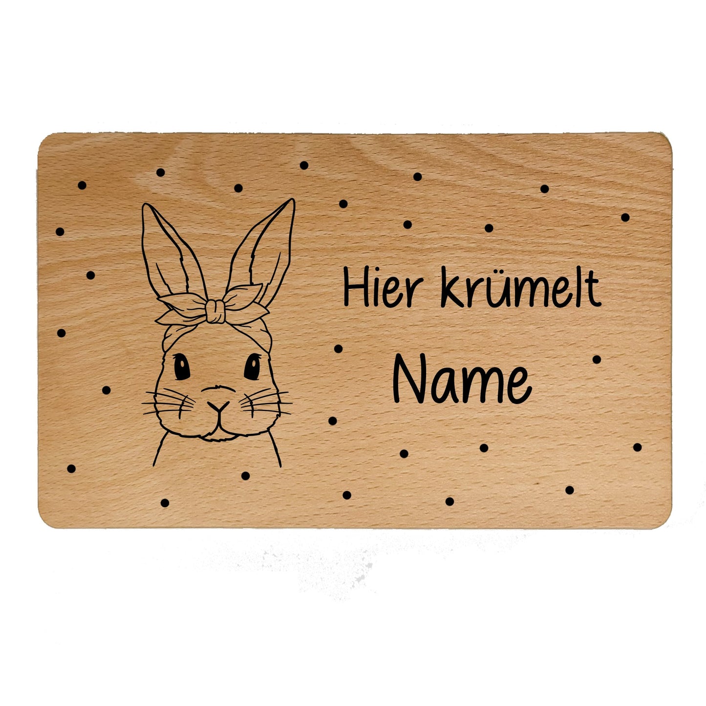 Personalisiertes Kinder-Frühstücksbrettchen aus Buchenholz mit Tiermotiven- - de Nicolo Design