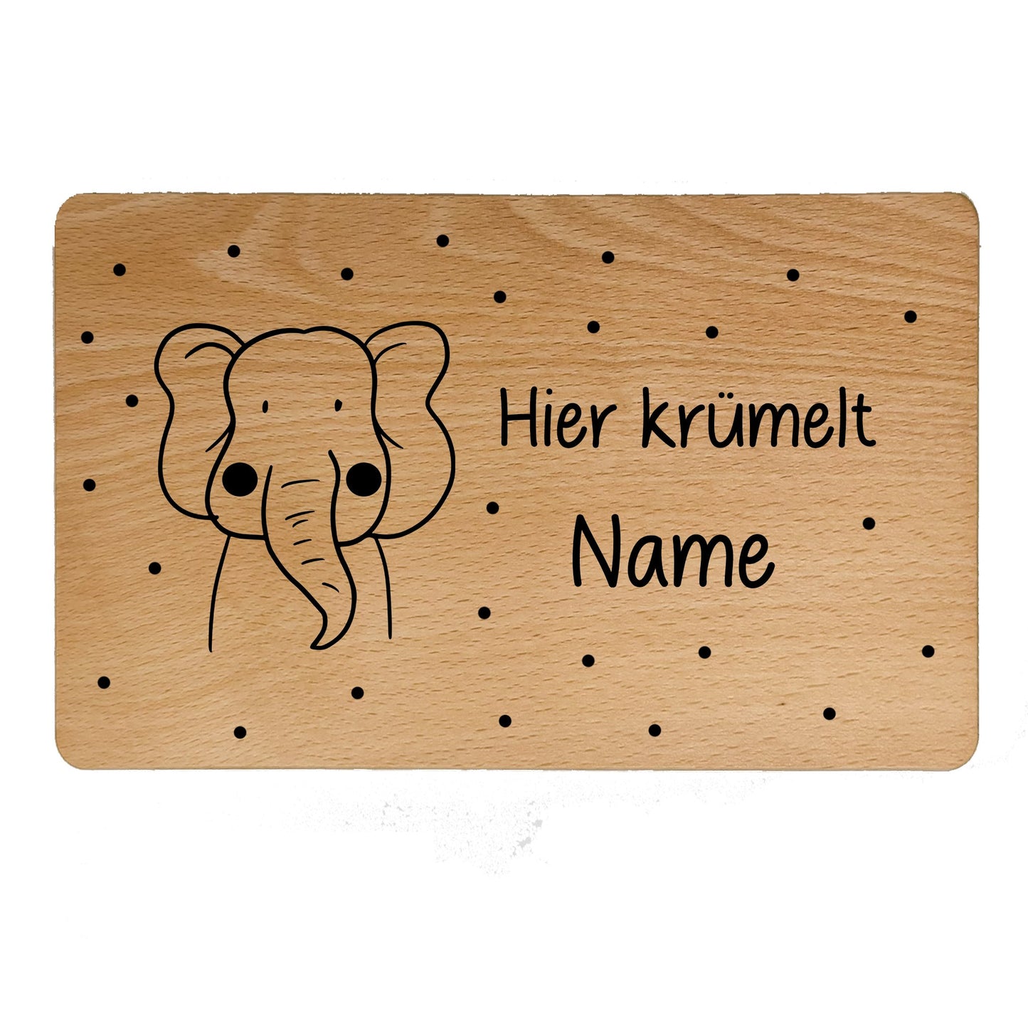 Personalisiertes Kinder-Frühstücksbrettchen aus Buchenholz mit Tiermotiven- - de Nicolo Design