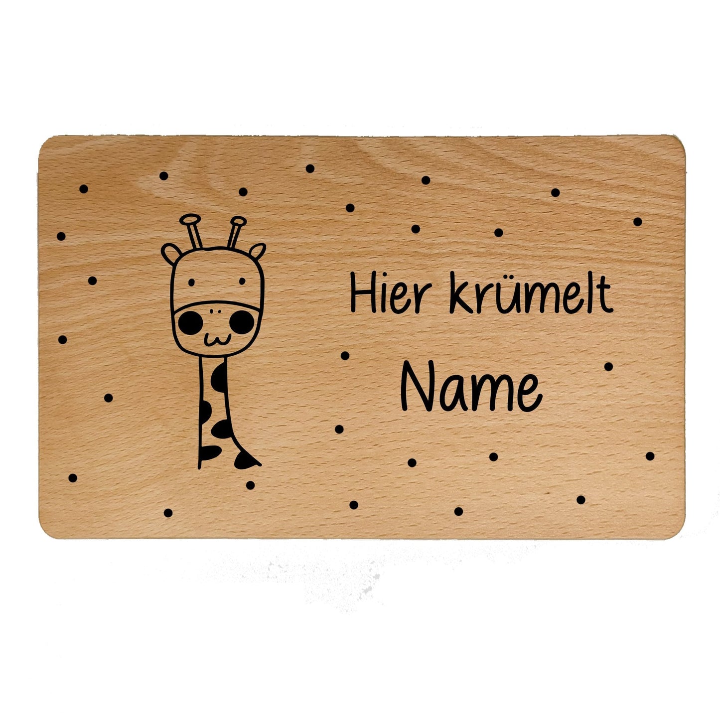 Personalisiertes Kinder-Frühstücksbrettchen aus Buchenholz mit Tiermotiven- - de Nicolo Design