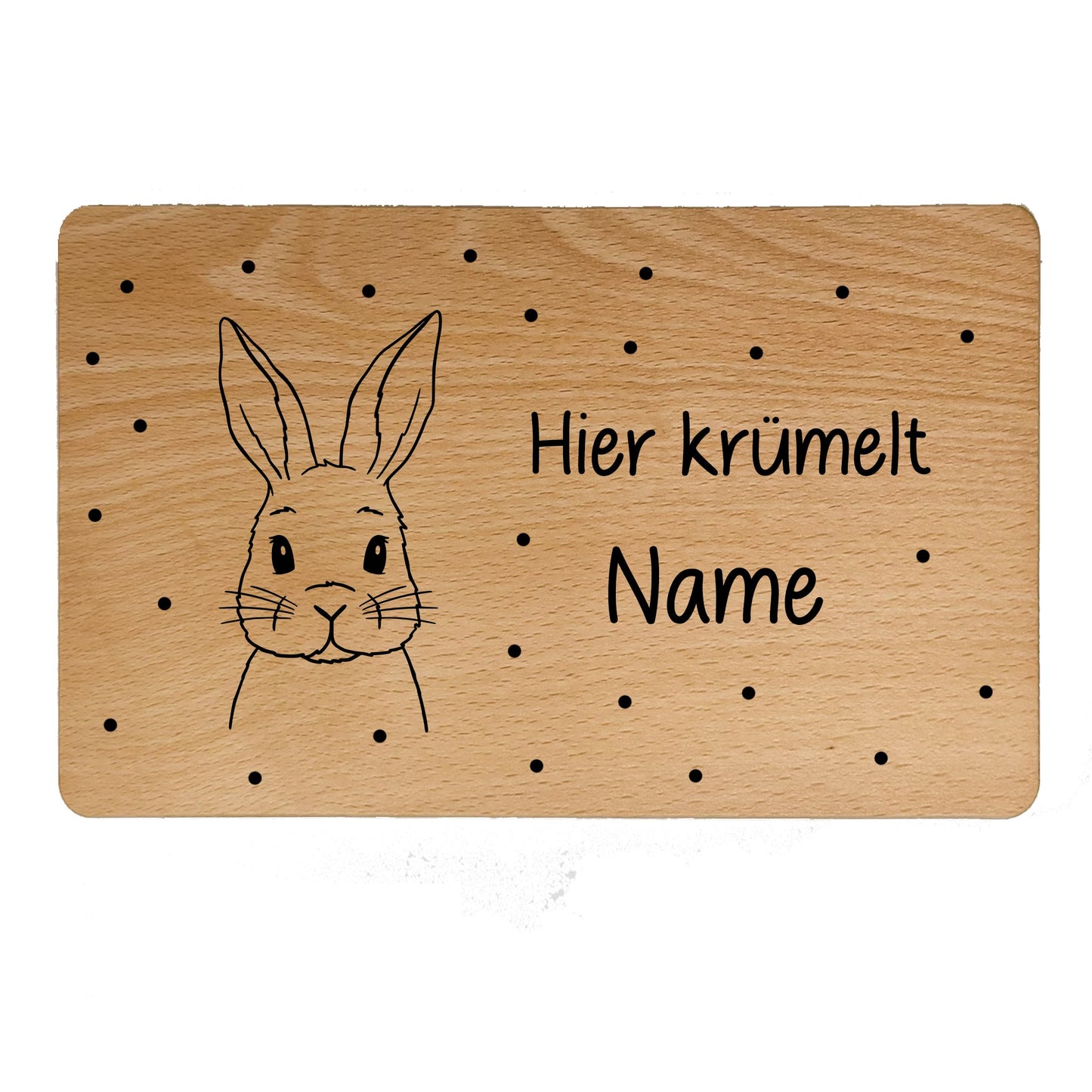 Personalisiertes Kinder-Frühstücksbrettchen aus Buchenholz mit Tiermotiven- - de Nicolo Design