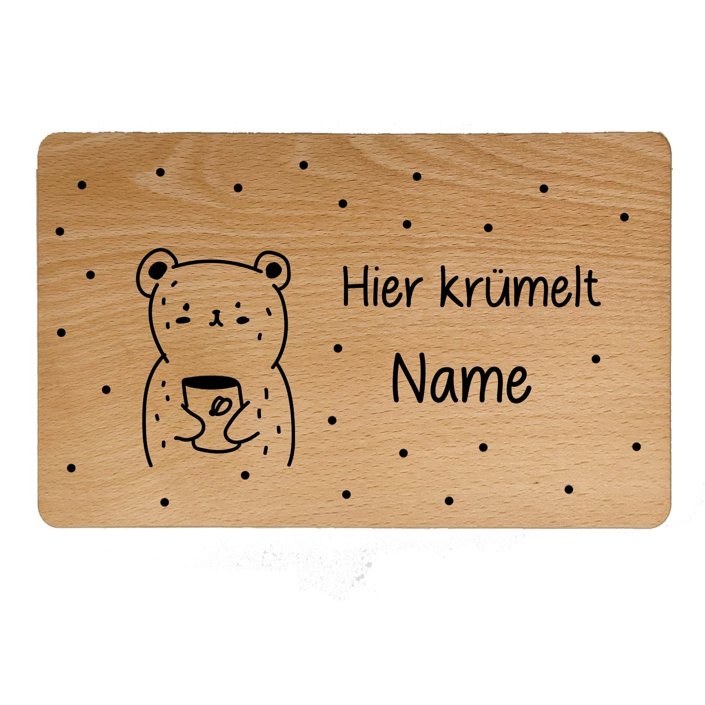 Personalisiertes Kinder-Frühstücksbrettchen aus Buchenholz mit Tiermotiven- - de Nicolo Design