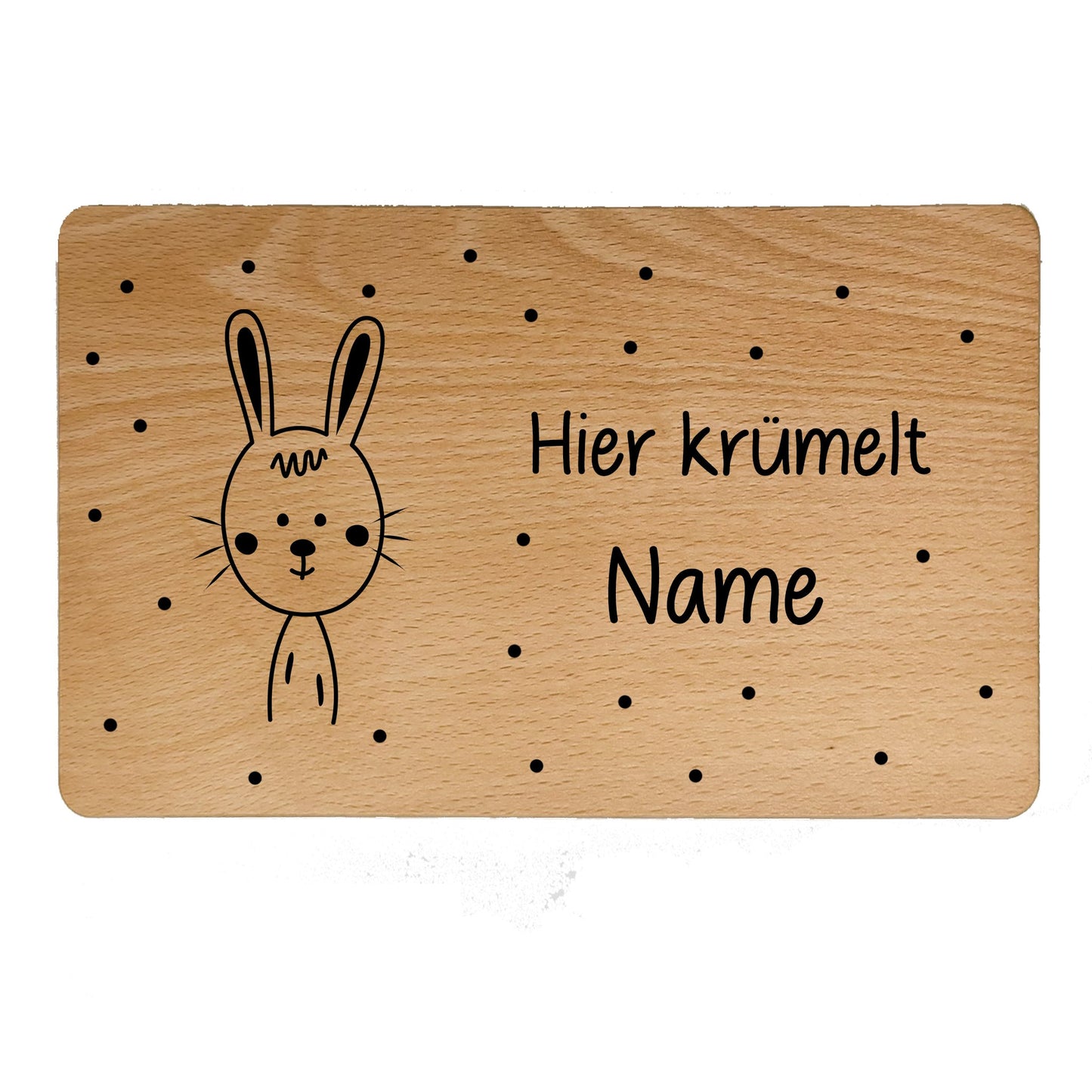 Personalisiertes Kinder-Frühstücksbrettchen aus Buchenholz mit Tiermotiven- - de Nicolo Design