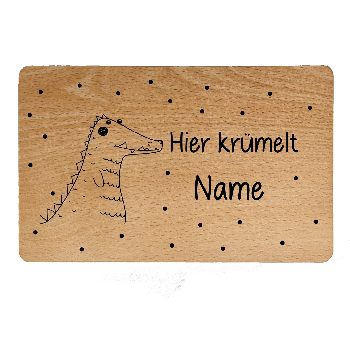 Personalisiertes Kinder-Frühstücksbrettchen aus Buchenholz mit Tiermotiven- - de Nicolo Design