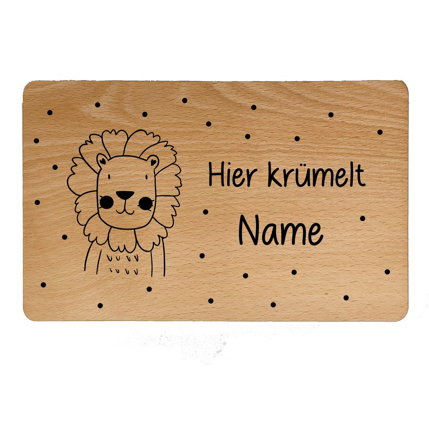Personalisiertes Kinder-Frühstücksbrettchen aus Buchenholz mit Tiermotiven- - de Nicolo Design