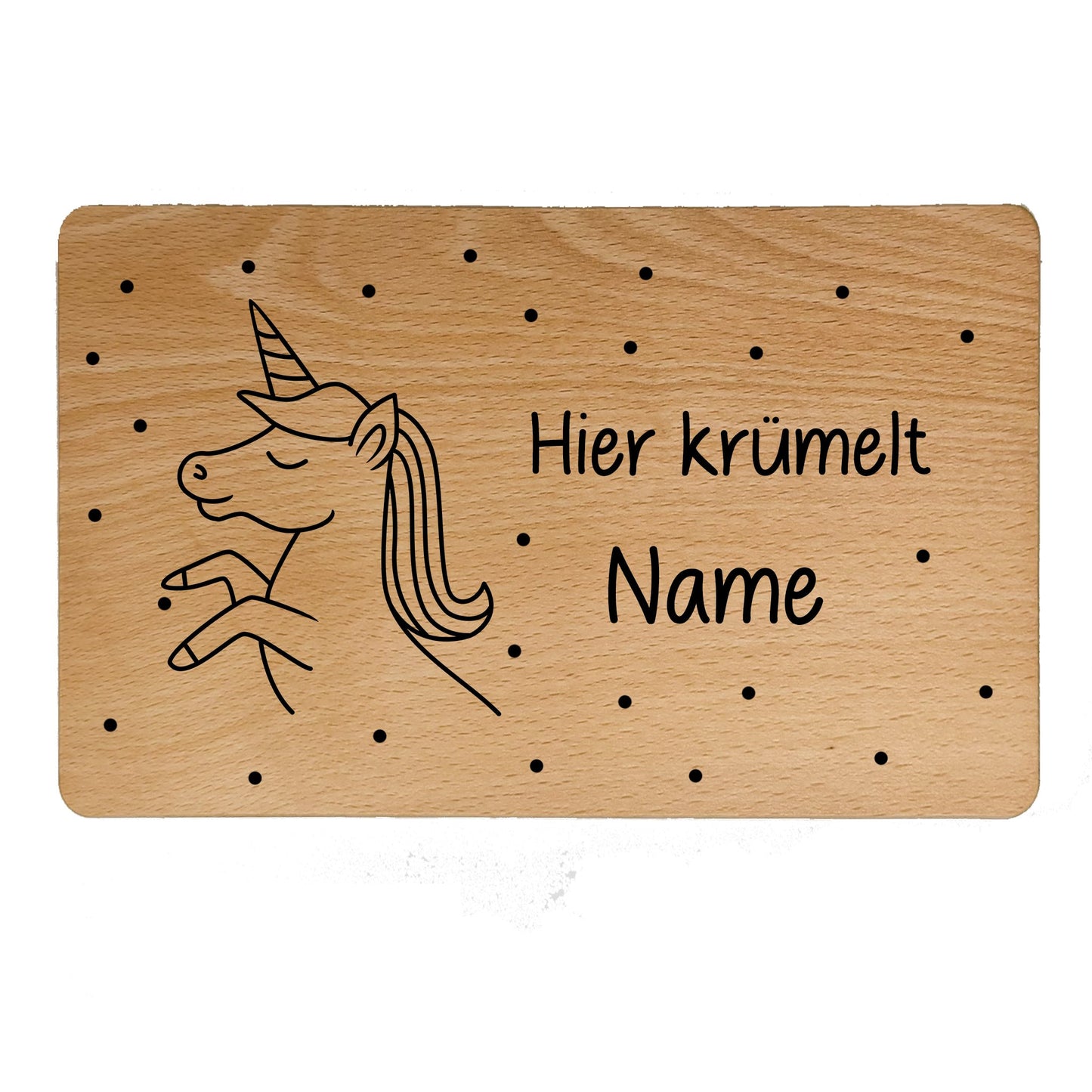 Personalisiertes Kinder-Frühstücksbrettchen aus Buchenholz mit Tiermotiven- - de Nicolo Design