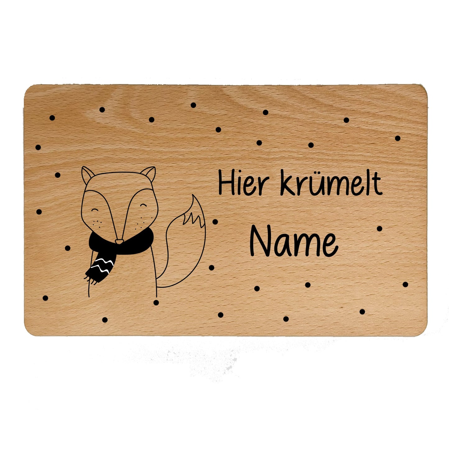 Personalisiertes Kinder-Frühstücksbrettchen aus Buchenholz mit Tiermotiven- - de Nicolo Design