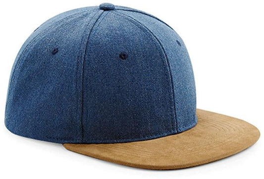 Baseballcap “Beechfield – Suede Peak Snapback ” mit Leder-Patch- - de Nicolo Design