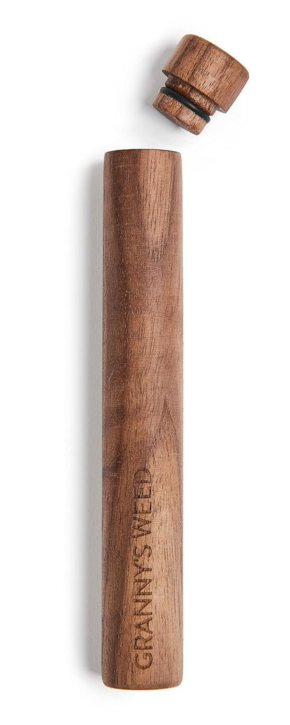 Grannys Premium Joint - Hülle aus Holz | 14 cm | Joint Tube geruchsdicht | Transport Case in Walnuss | Handmade | Für Zigaretten & Blunts aller Art - de Nicolo Design